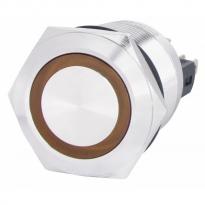 Кнопка металлическая плоская с подсветкой 1NO+1NC желтая 220V TYJ 22-271 A0140010131 АСКО-УКРЕМ