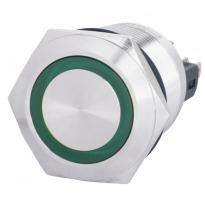 Кнопка металлическая плоская с подсветкой 1NO+1NC зеленая 220V TYJ 22-271 A0140010132 АСКО-УКРЕМ