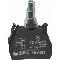 Блок для подсветки зеленый 220V для кнопок TB5 ZBV-M4 A0140010219 АСКО-УКРЕМ