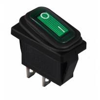 Переключатель 1 клавишный зеленый влагозащищенный KCD3-101W GR/B 1NO A0140040034 АСКО-УКРЕМ