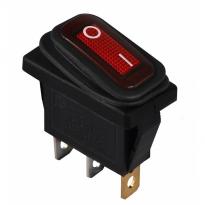 Переключатель 1 клавишный влагоз красный с подсветкой KCD3-101NW R/B 220V 1NO A0140040036 АСКО-УКРЕМ