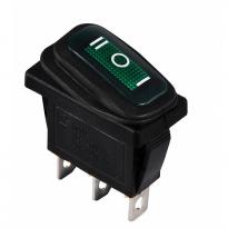 Переключатель 1 клавишный опрокидывающийся влагозащищенный зеленый KCD3-103W GR/B 1NO+1NO A0140040043 АСКО-УКРЕМ