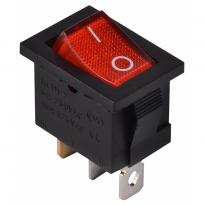 Переключатель 1 клавишный красный с подсветкой KCD1-2-101N R/B 220V 1NO A0140040053 АСКО-УКРЕМ