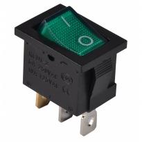 Переключатель 1 клавишный зеленый с подсветкой KCD1-2-101N GR/B 220V 1NO A0140040054 АСКО-УКРЕМ