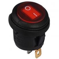 Переключатель 1 клавишный круглый влагоз. красный с подсветкой KCD1-5-101NW R/B 220V 1NO A0140040074 АСКО-УКРЕМ