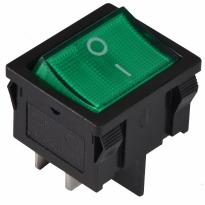 Переключатель 1 клавишный зеленый с подсветкой KCD1-6-201N GR/B 220V 2NO A0140040083 АСКО-УКРЕМ