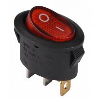 Переключатель 1 клавишный овал. красный с подсветкой KCD1-9-101N R/B 220V 1NO A0140040087 АСКО-УКРЕМ