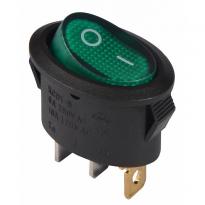 Переключатель 1 клавишный овал. зеленый с подсветкой KCD1-9-101N C3-GR/B 220V 1NO A0140040088 АСКО-УКРЕМ