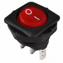 Переключатель 1 клавишный с красной подсветкой. (круглая клавиша) KCD1-7-101N R/B 1NO A0140040093 АСКО-УКРЕМ
