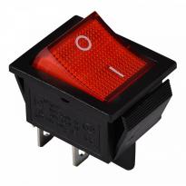 Переключатель 1 клавишный красный с подсветкой KCD2-201N R/B 220V 2NO A0140040101 АСКО-УКРЕМ