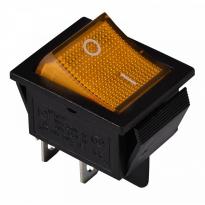 Переключатель 1 клавишный желтый с подсветкой KCD2-201N YL/B 220V 2NO A0140040103 АСКО-УКРЕМ