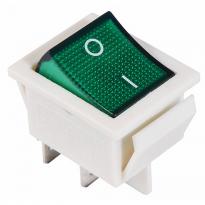 Переключатель 1 клавишный зеленый с подсветкой KCD2-201N GR/WH 220V 2NO A0140040104 АСКО-УКРЕМ