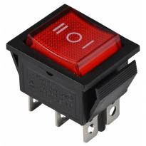 Переключатель 1 клавишный опрокидывающийся красный с подсветкой KCD2-203N R/B 220V 4NO A0140040107 АСКО-УКРЕМ
