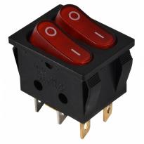 Переключатель 2 клавишный красный с подсветкой KCD2-5-2101N R/B 220V 1NO+1NO A0140040117 АСКО-УКРЕМ