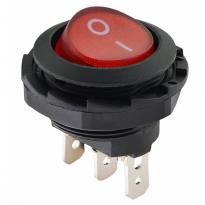 Перемикач 1 клавішний круглий червоний з підсвічуванням KCD1-7-101NY R/B 220V 1NO A0140040136 АСКО-УКРЕМ