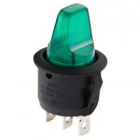 Переключатель 1 клавишный высокий зеленый с подсветкой KCD1-5-101NH GR/B 220V 1NO A0140040141 АСКО-УКРЕМ