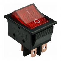 Переключатель 1 клавишный красный с подсветкой KCD2-6-201N R/B 30 А 220V 2NO A0140040160 АСКО-УКРЕМ