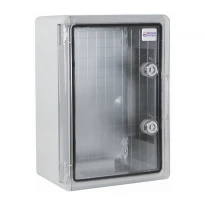 Ударопрочный шкаф навесной из АБС-пластика с монтажной панелью прозрачная дверца 25x35x150мм IP65 серый серии UBox A0270010026 АСКО-УКРЕМ