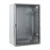 Шкаф с повышенной прочностью навесной из АБС-пластика с монтажной панелью прозрачная дверца 35x500x190мм IP65 серый серии UBox A0270010028 АСКО-УКРЕМ