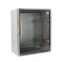 Прочный шкаф навесной из АБС-пластика с монтажной панелью прозрачная дверца 400x500x240мм IP65 серый серии UBox A0270010030 АСКО-УКРЕМ