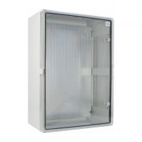 Ударопрочный шкаф навесной из АБС-пластика с монтажной панелью прозрачная дверца 500x700x250мм IP65 серый серии UBox A0270010032 АСКО-УКРЕМ