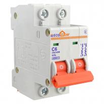 Автоматический выключатель ECO 2 полюса тип С 6A 4,5kA ECO010020001 ECOHOME