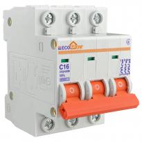 Автоматический выключатель ECO 3 полюса тип C 16A 4,5kA ECO010030003 ECOHOME