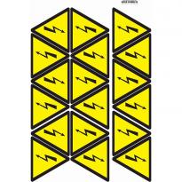 Самоклеящаяся этикетка "Знак - Опасность поражения электрическим током" желтая 100мм (на листе 18 шт) SES01007 АСКО-УКРЕМ