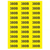 Самоклеюча етикетка "Знак - 380В" жовта 38х90мм (на аркуші 30 шт) SES03017 АСКО-УКРЕМ