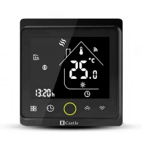 Терморегулятор з керуванням WiFi Castle AC603H VA-B з чорним дисплеєм
