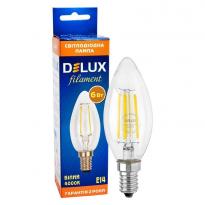 Светодиодная лампа Filament BL37B 90011684 свеча E14 6W 4000K 220V Delux