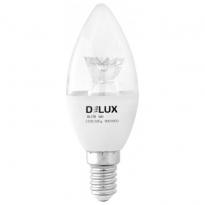 Светодиодная лампа Crystal свеча E14 6W 3000K 220V 90011773 Delux