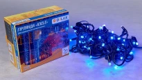Гірлянда зовнішня 90016593 Icicle 75LED 2x0,7m синій/чорний 230V IP44 Delux