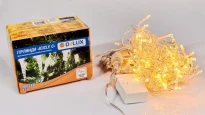 Гірлянда внутрішня ICICLE З 100 LED бахрома 3,2x0,7m теплий білий/прозорий IP20 90015255 Delux