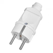 Вилка CT16 однофазная с з/к 16А 250V 3500W белая 90015492 Delux