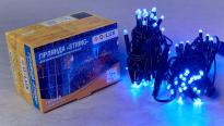 Гирлянда внешняя STRING 100 LED 10m (2x5m) синий/черный IP44 EN 90016605 Delux
