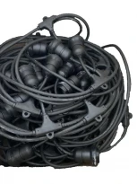 Гирлянда внешняя Belt Light 20м 25 патронов Е27 (без ламп) черная IP65 90016716 Delux