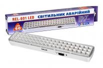 Світильник світлодіодний аварійний REL-601 (3.7V 2Ah) 60 LED 4W 360x65x35 акумуляторний 90016961 Delux