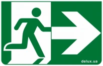 Інформаційна наклейка на світильник 233х150мм Exit Right (REL801,802) 90016966 Delux
