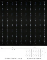 Гірлянда внутрішня WATERFALL З 320LED 3х3m білий/прозорий IP20 90018007 Delux