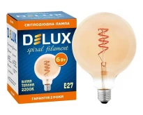 Cветодиодная лампа G125 6W 2200K 220V E27 amber spiral filament 90018147 Delux