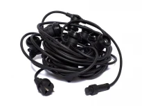 Гирлянда внешняя Belt Light NEW 10,4м 13 патронов Е27 (без ламп) черный IP 65 EN 90018237 Delux