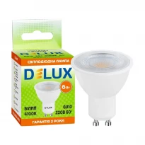 Лампа LED GU10 6W 4100K 60° 220V GU10 90019263 Delux