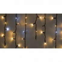 Гирлянда наружная ICICLE 75 LED бахрома 2x0,7м 18 белый flash теплый белый/черный IP44 EN 90015185 Delux