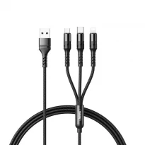 Кабель Speed Series 3в1 USB to Type-C/Lightning/Micro-USB чорний RC-186TH Remax
