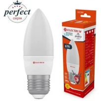 Светодиодная лампочка свеча C37 A-LC-1869 LC-32/1 E27 6W 3000K 220V Electrum