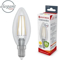 Лампа LED Filament свеча C37 A-LC-1942 LS-33/4F Elegant E14 4W 3000K 220V Electrum
