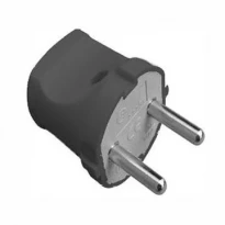 Вилка бытовая прямая PDS 2К без заземления 16A черная 41-0029 Electrum