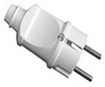 Вилка бытовая прямая PDS-E 2К с заземлением 16A белая 41-0010 Electrum