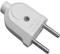 Вилка бытовая плоская PDF 2К без заземления 10A белая 41-0011 Electrum